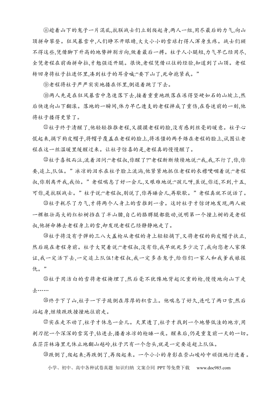 高中英文高中语文考点练习25　热点题材小说阅读（含解析）.docx