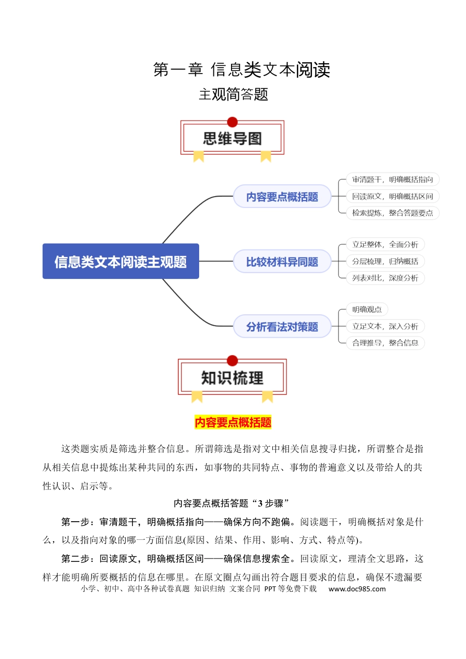 高中英文专题06：信息类文本主观简答题（原卷版）-.docx