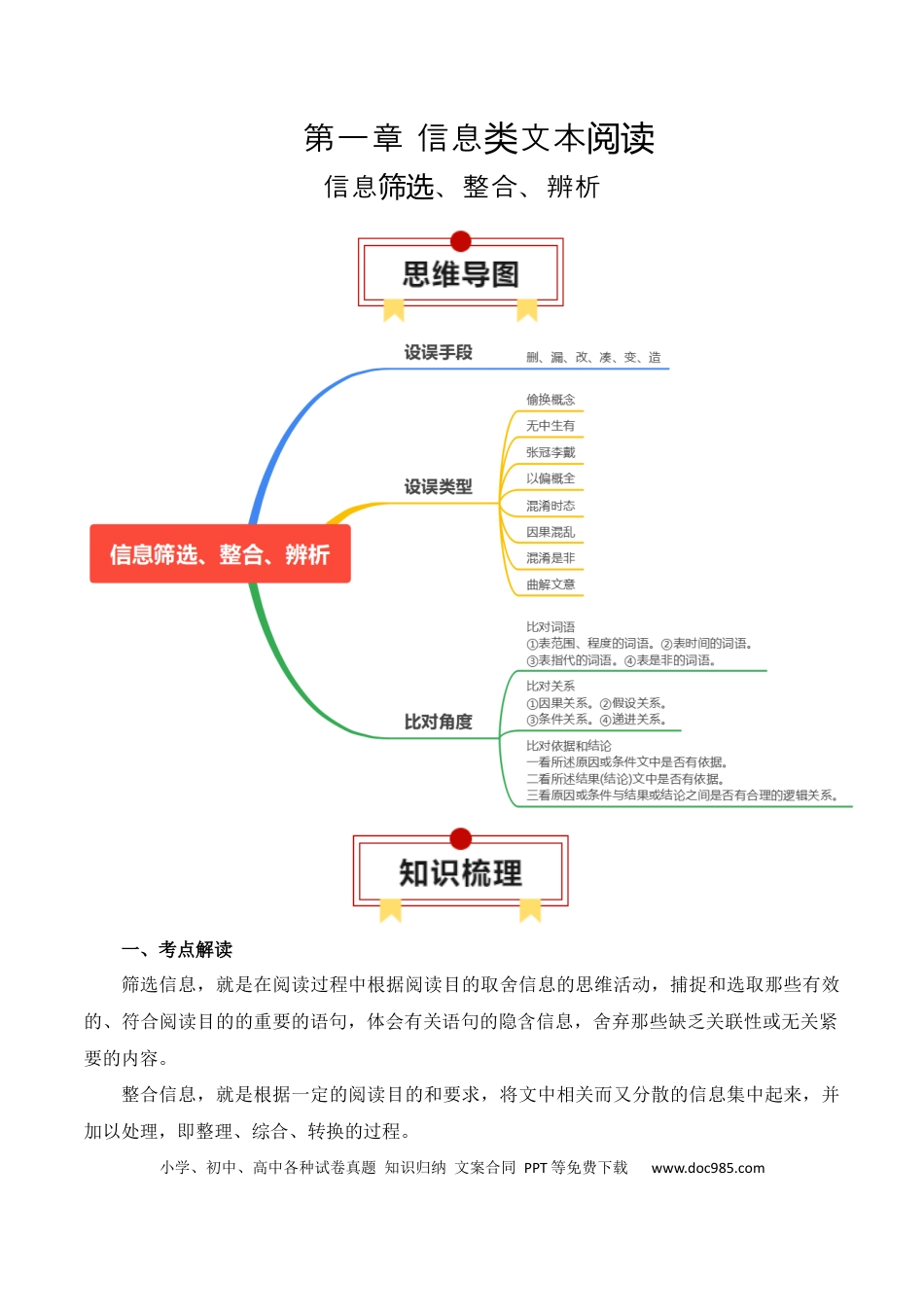 高中英文专题02：信息类文本信息筛选、整合、辨析-（原卷版）.docx