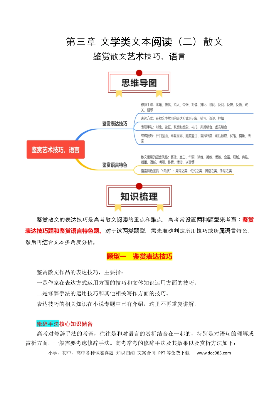 高中英文专题05：鉴赏散文艺术技巧、语言（原卷版）.docx