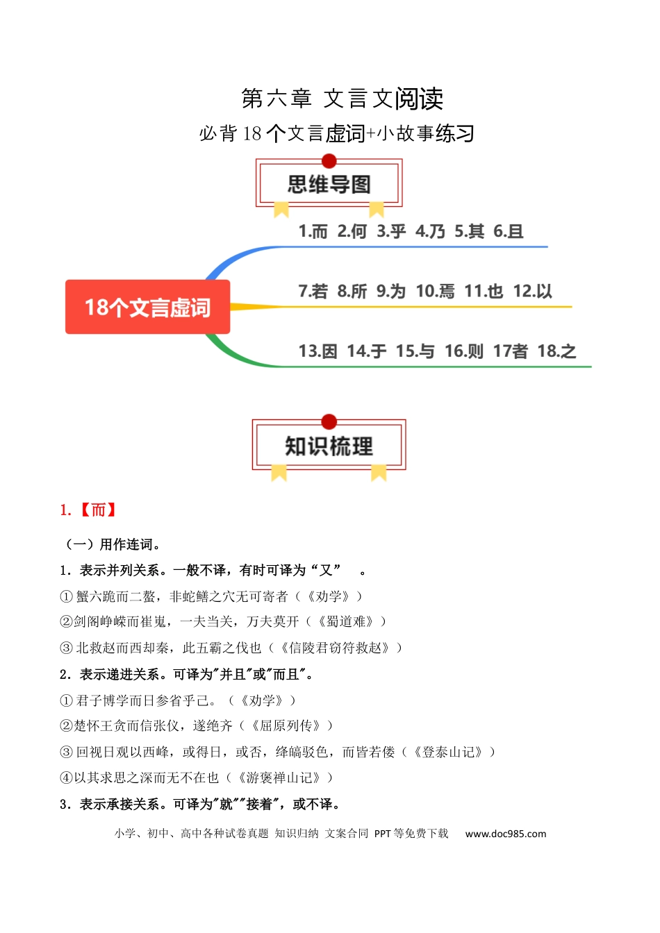 高中英文专题09：必背18个文言虚词+小故事练习（解析版）.docx