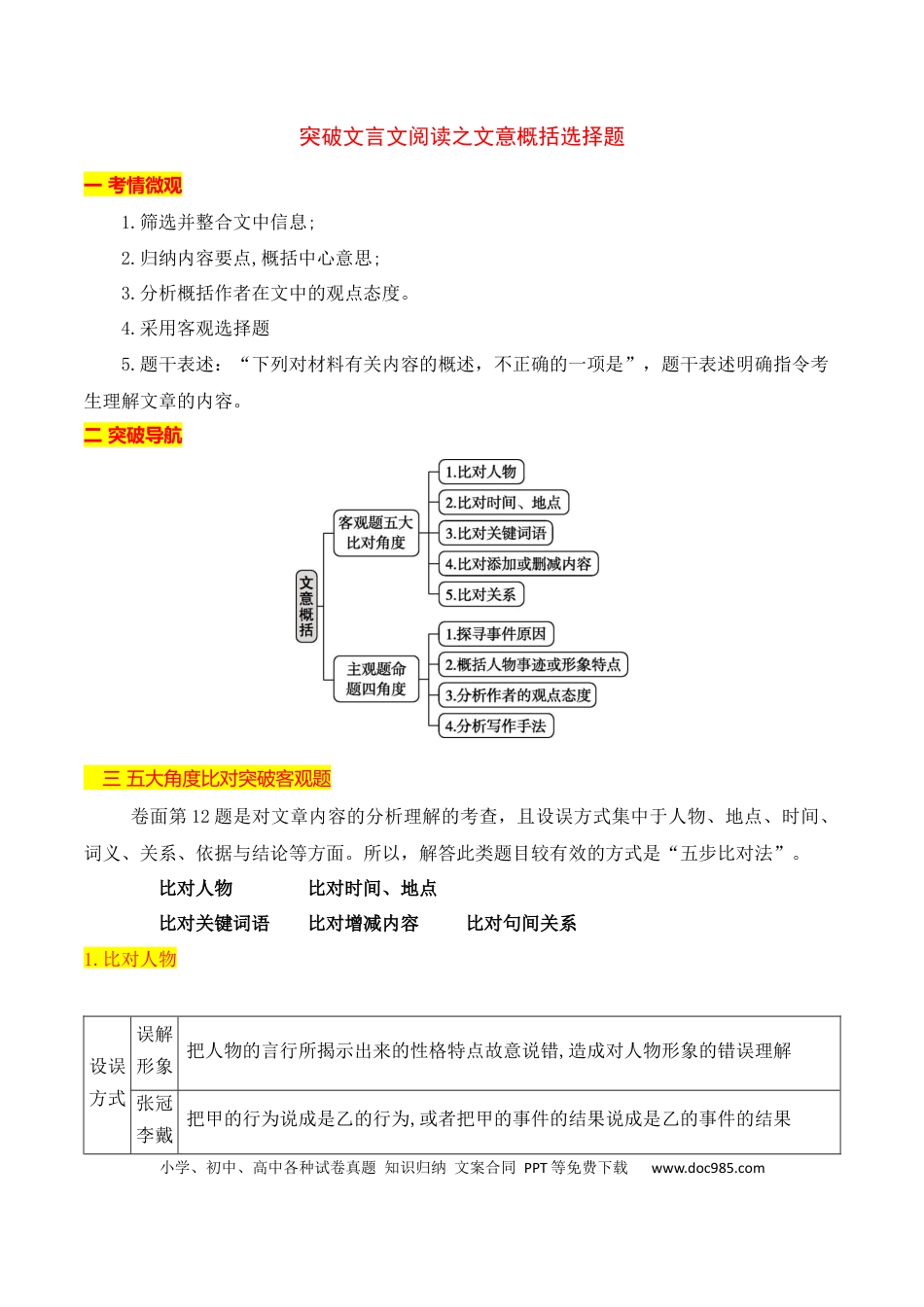 高中英文03文言文阅读之文意概括选择题精准突破.docx
