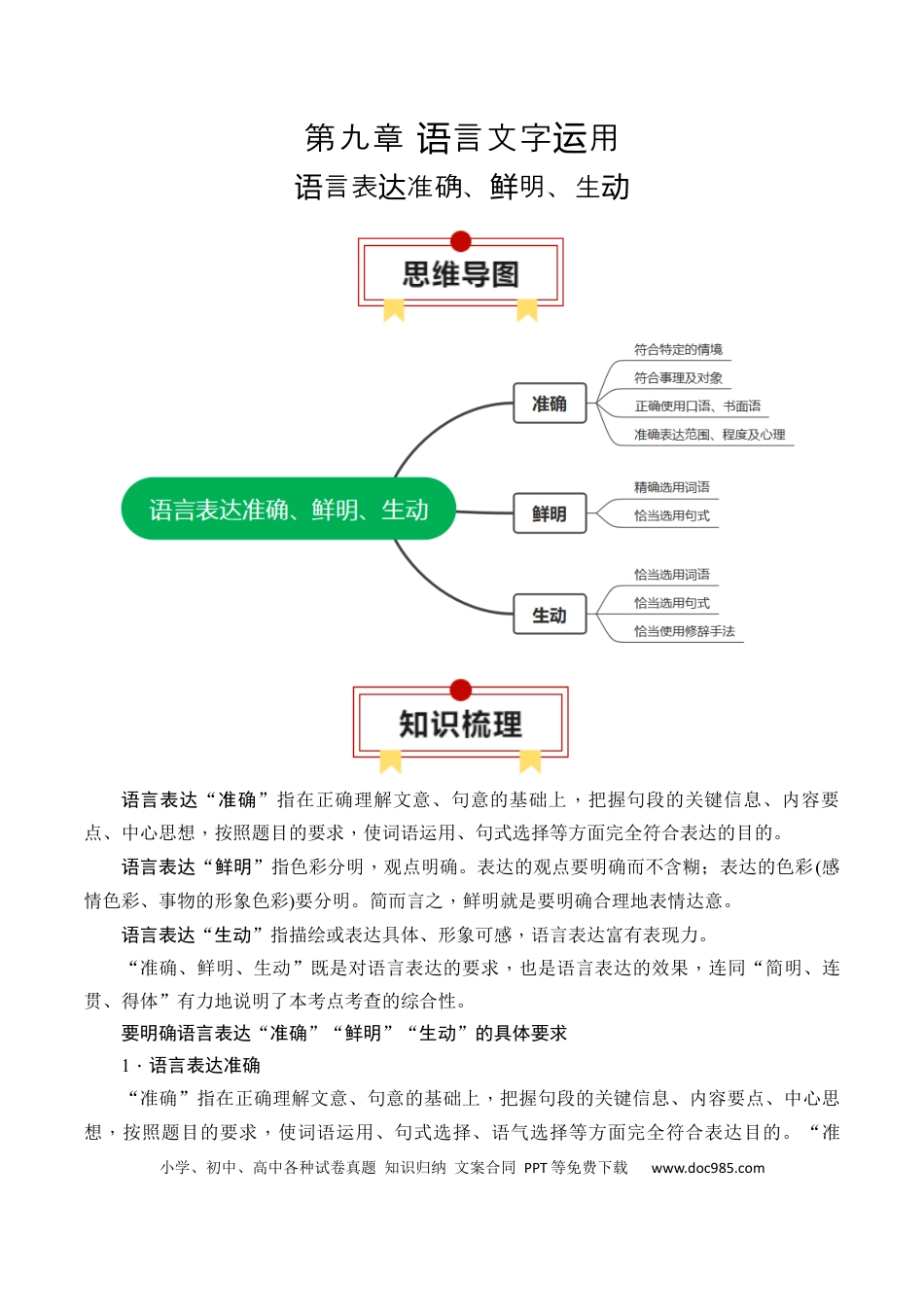 高中英文专题10：语言表达准确、鲜明、生动（解析版）.docx