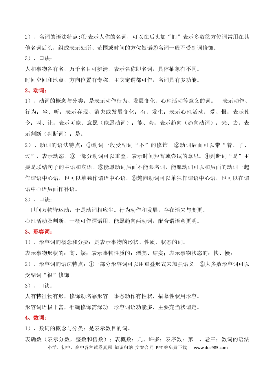 高中英文专题01：现代汉语语法知识（原卷版）.docx