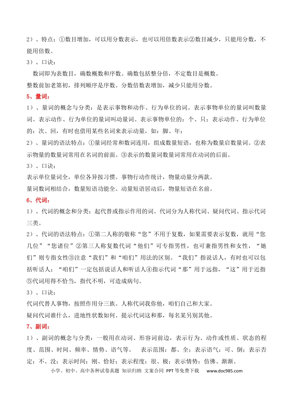 高中英文专题01：现代汉语语法知识（原卷版）.docx