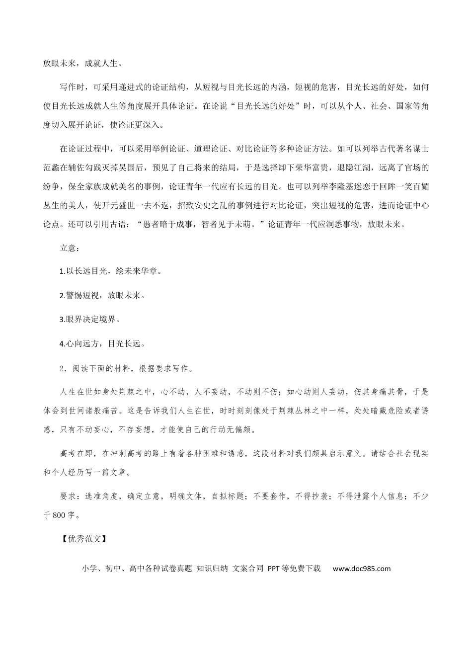 高考语文 【满分作文】：以长远目光，绘未来华章 .docx
