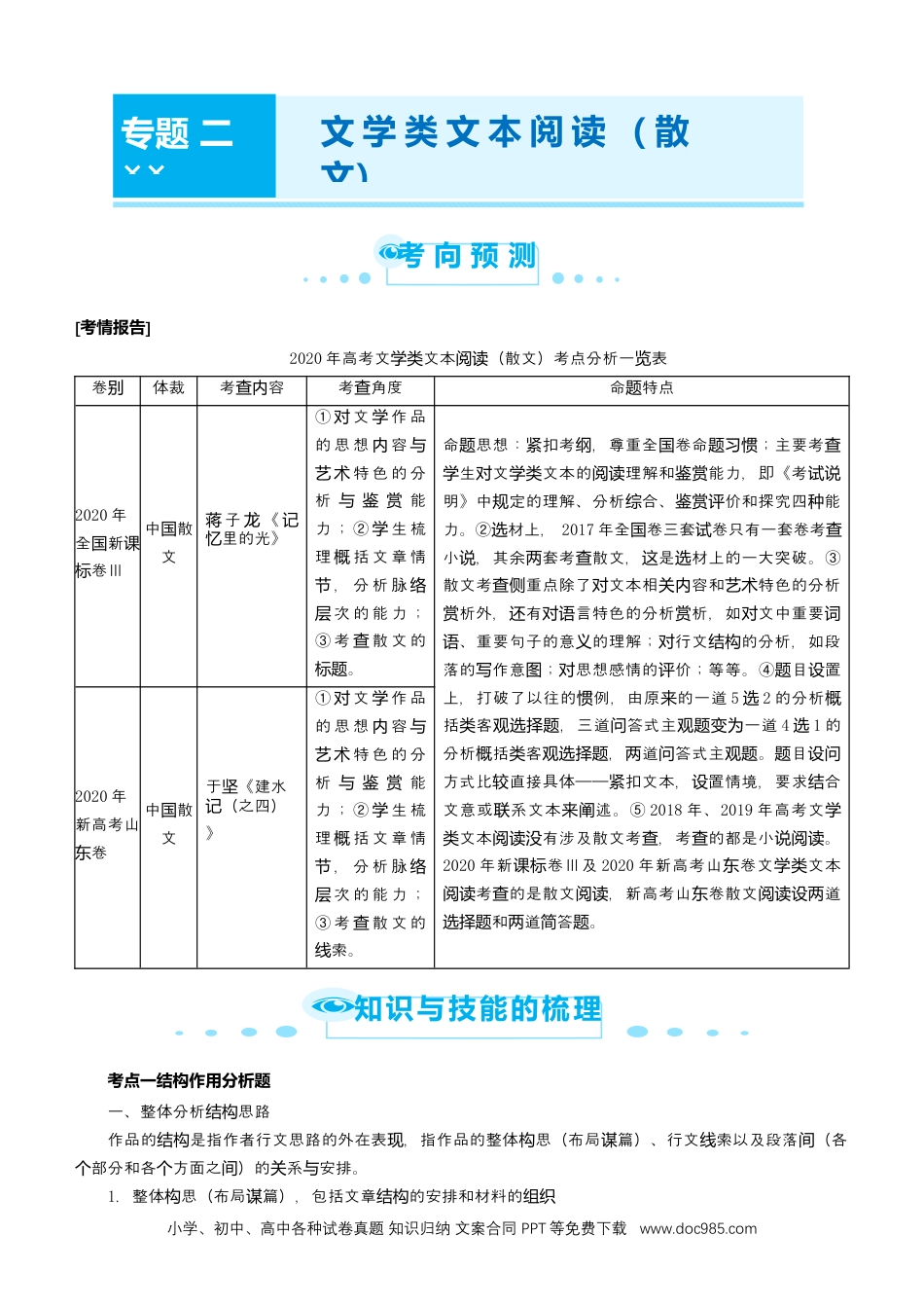 高考语文 【原创】（新高考）2021届高考二轮精品专题二 文学类文本阅读（散文） 学生版 (1).docx