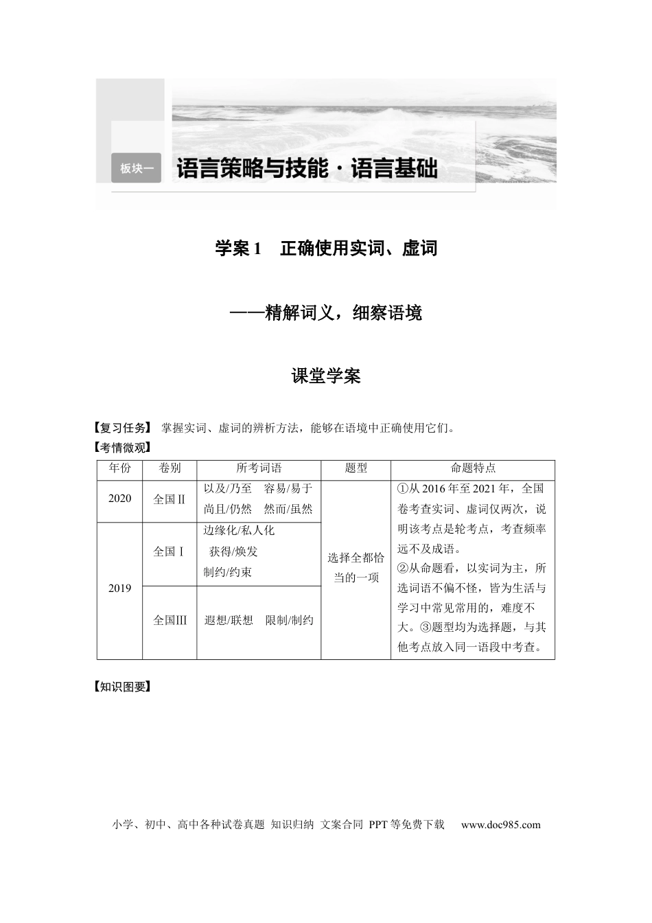 高考语文 板块1 语言策略与技能 学案1　正确使用实词、虚词—精解词义，细察语境.docx