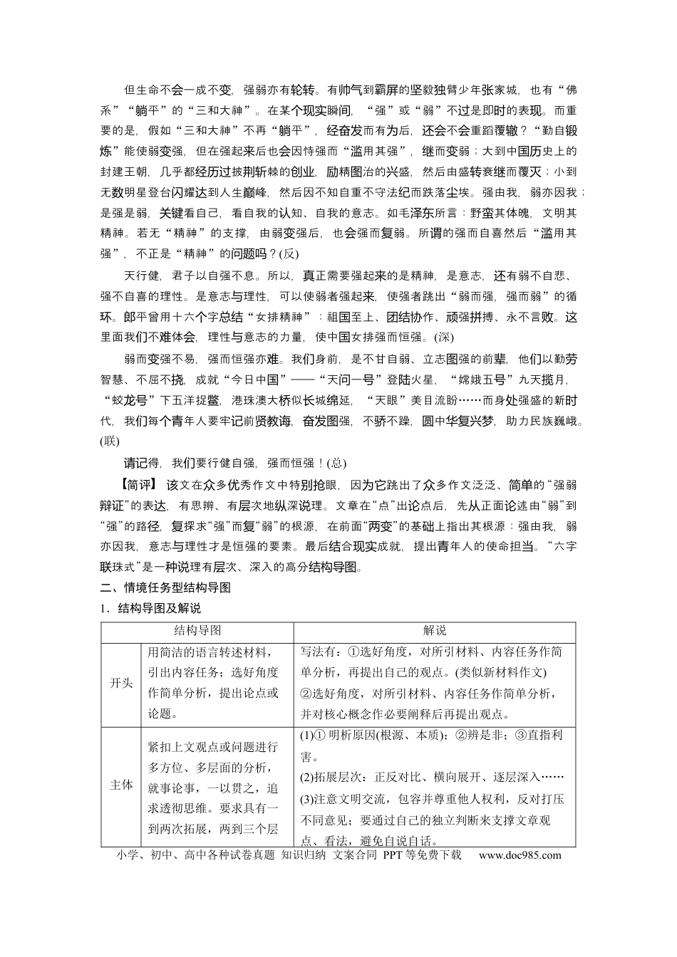 高考语文 板块2 文言文阅读 议论文写作训练2　掌握结构导图(高分式)—借助导图，形成思路.docx