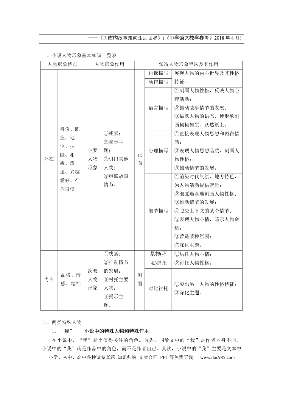高考语文 板块2 小说阅读 课时9　分析概括形象——因形悟神，立象尽意(1).docx