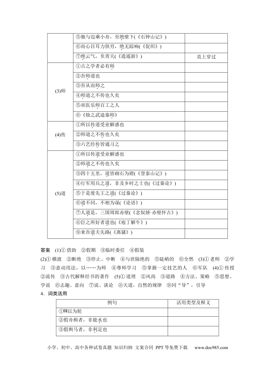 高考语文 板块5 第1部分 教材文言文复习 课时22　《劝学》《师说》(1).docx