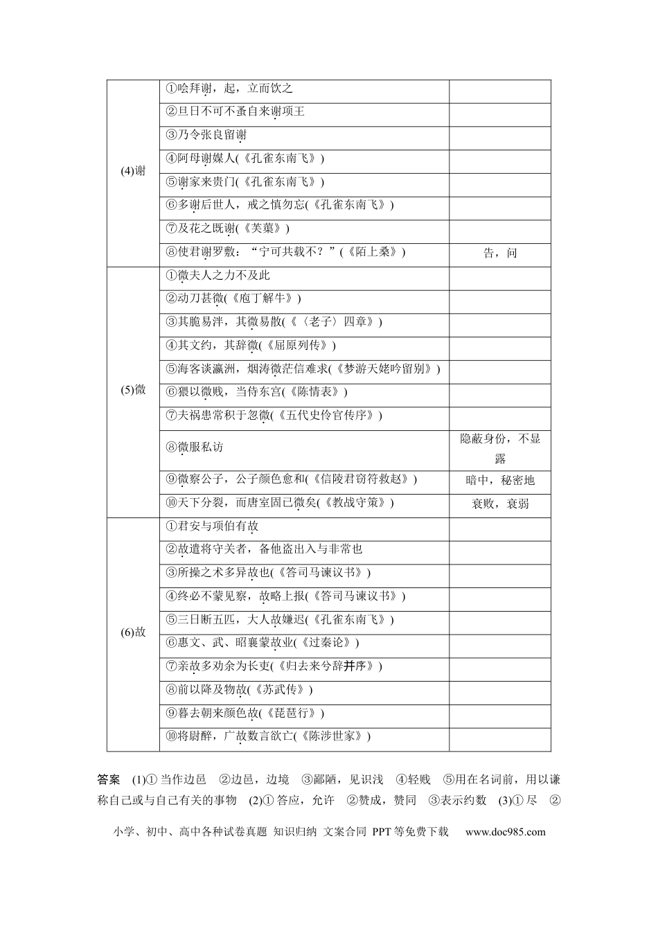 高考语文 板块5 第1部分 教材文言文复习 课时26　《烛之武退秦师》《鸿门宴》.docx