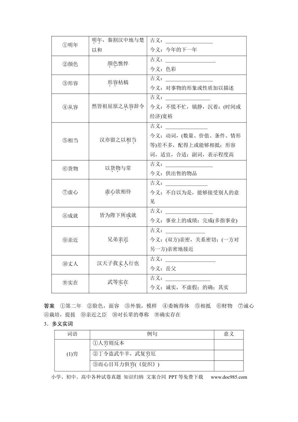 高考语文 板块5 第1部分 教材文言文复习 课时32　《屈原列传》《苏武传》(1).docx