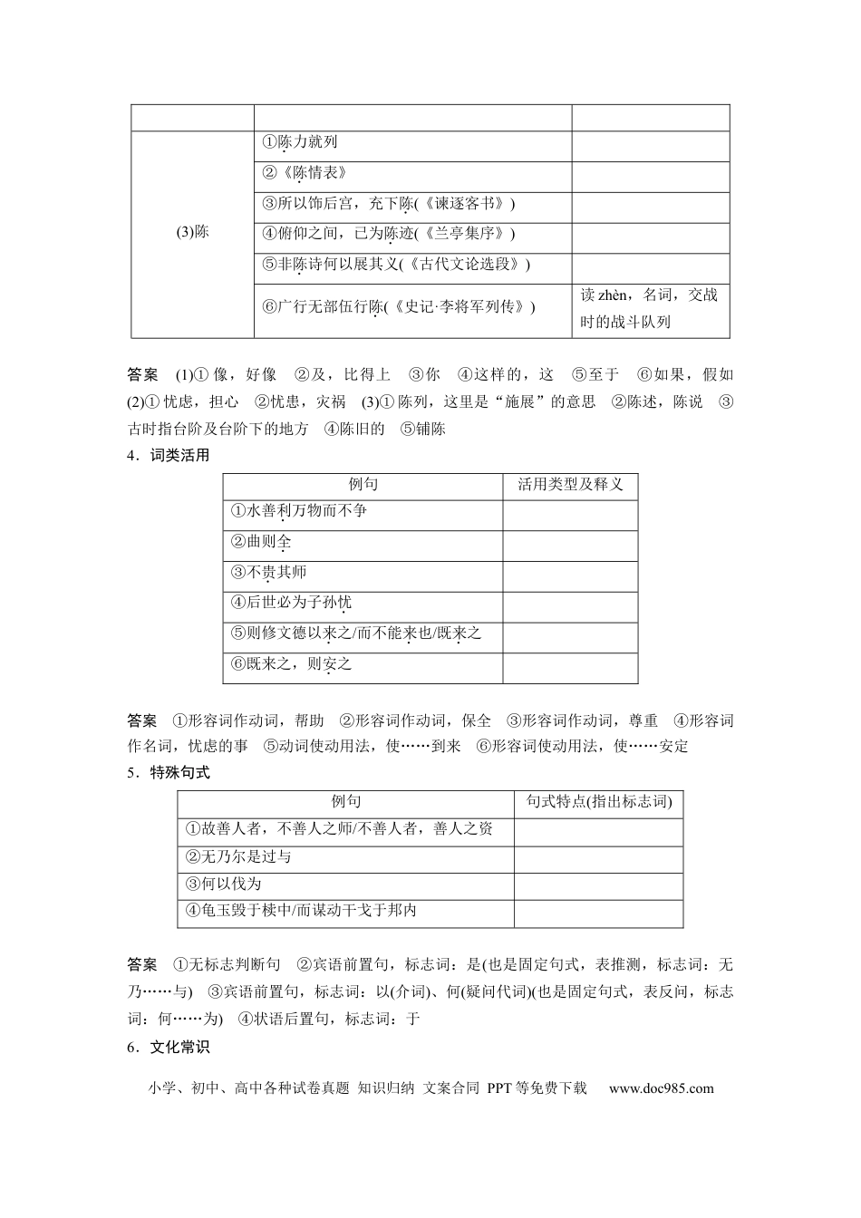 高考语文 板块5 第1部分 教材文言文复习 课时37　《〈老子〉八章》《季氏将伐颛臾》(1).docx