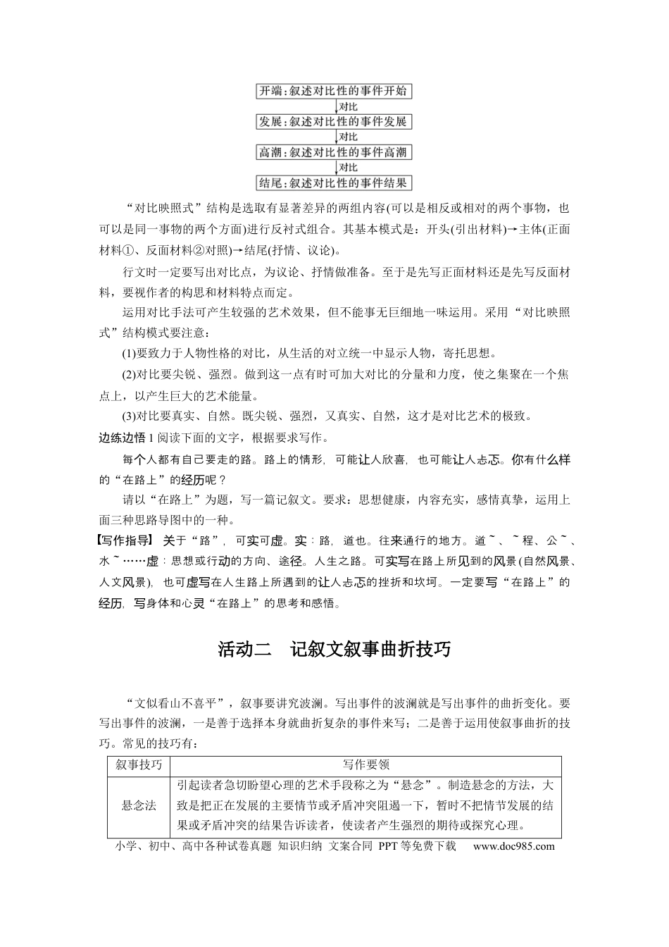高考语文 板块6 实用类阅读 记叙文写作训练1　精巧构思，曲笔叙事—匠心独运，行文跌宕.docx