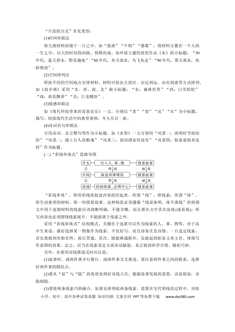 高考语文 板块10 写作 课时95　精巧构思，曲笔叙事——匠心独运，行文跌宕 (1).docx