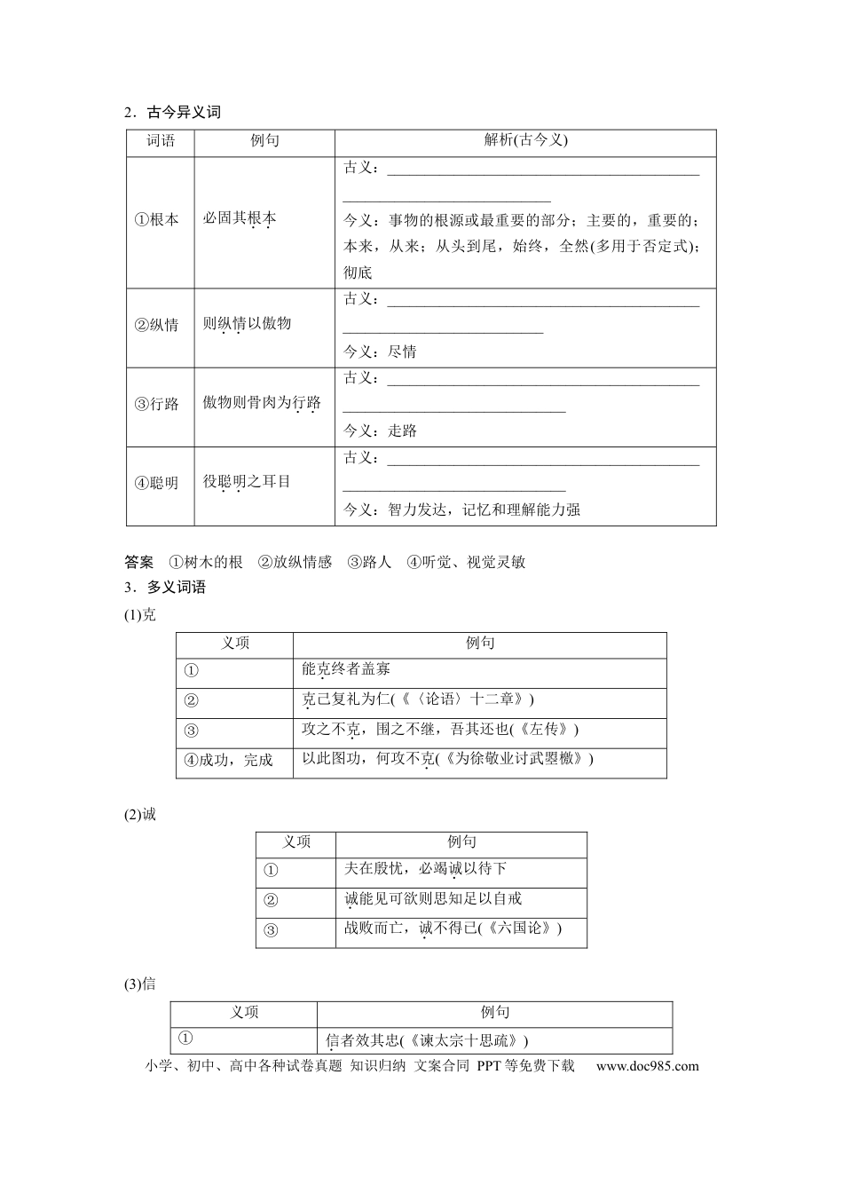 高考语文 必修下册(四)　单篇梳理9　谏太宗十思疏.docx