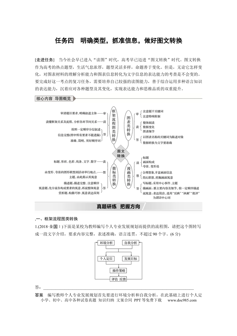高考语文 第1部分 语言策略与技能 任务组二 任务四 明确类型，抓准信息，做好图文转换 (1).docx