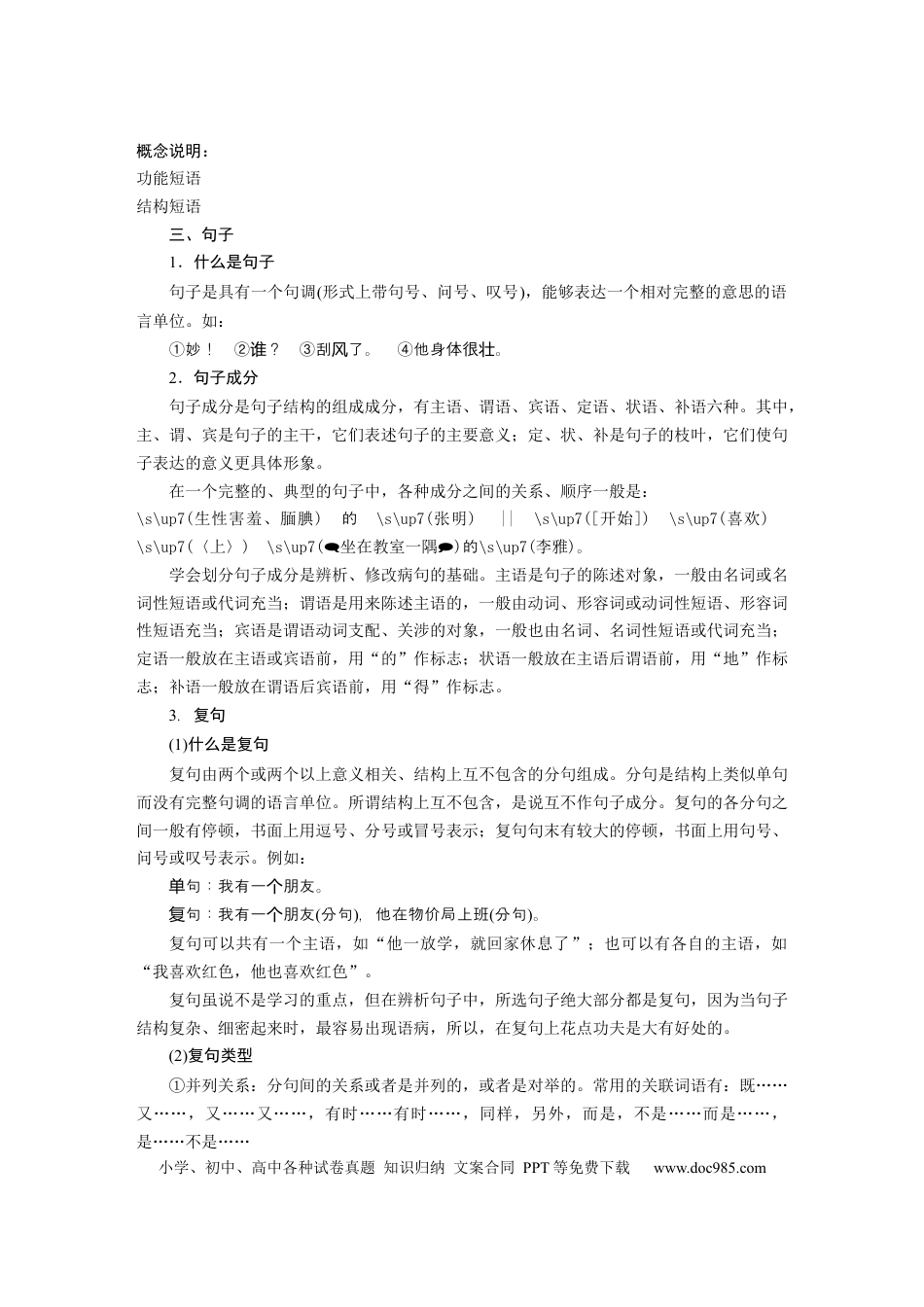 高考语文 第1部分 语言策略与技能 特别知识清单(一)　语法常识.docx