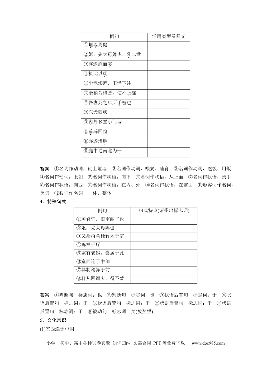 高考语文 第2部分 教材文言文点线面 选择性必修下册 Ⅰ 课文2　项脊轩志.docx
