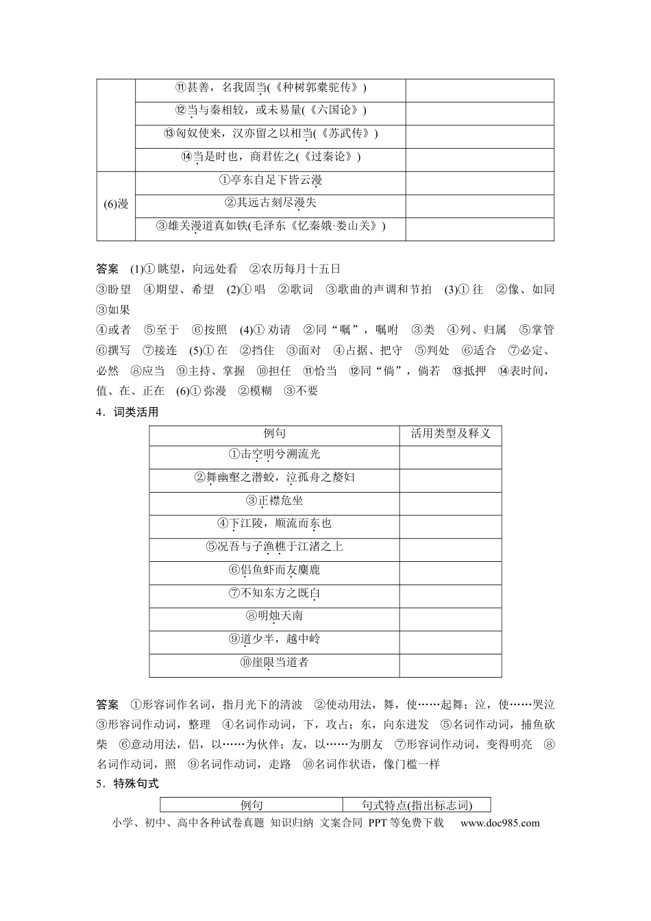 高考语文 第2部分 教材文言文复习 课时19　《赤壁赋》《登泰山记》.docx
