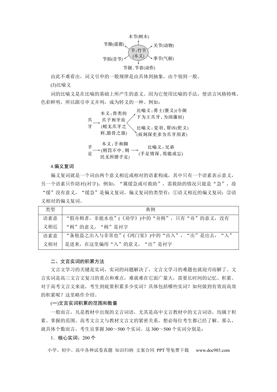高考语文 第3部分 文言文考点突破 课时33　理解四类文言实词及其推义方法——勤于积累，善于推断 .docx