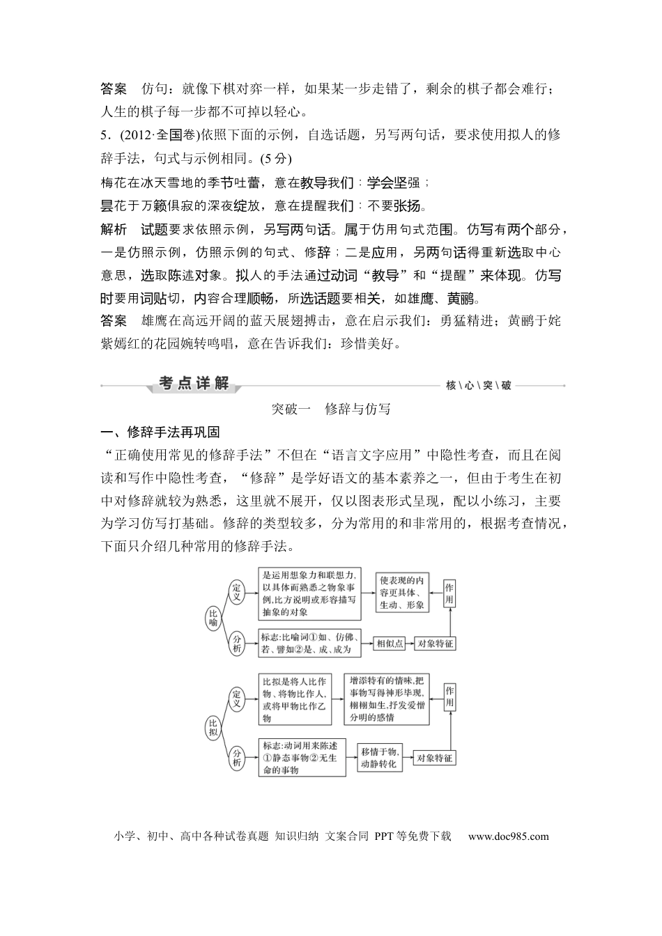高考语文 第3部分 语言文字运用 专题4 仿用、变换句式—形神兼备，巧妙变换.docx