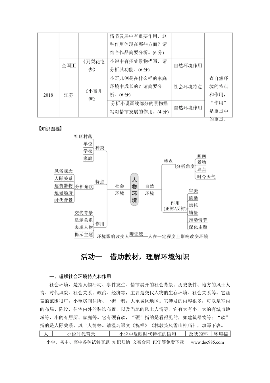 高考语文 第7部分 小说阅读 课时57　精准分析环境作用——精判特点，精析作用.docx