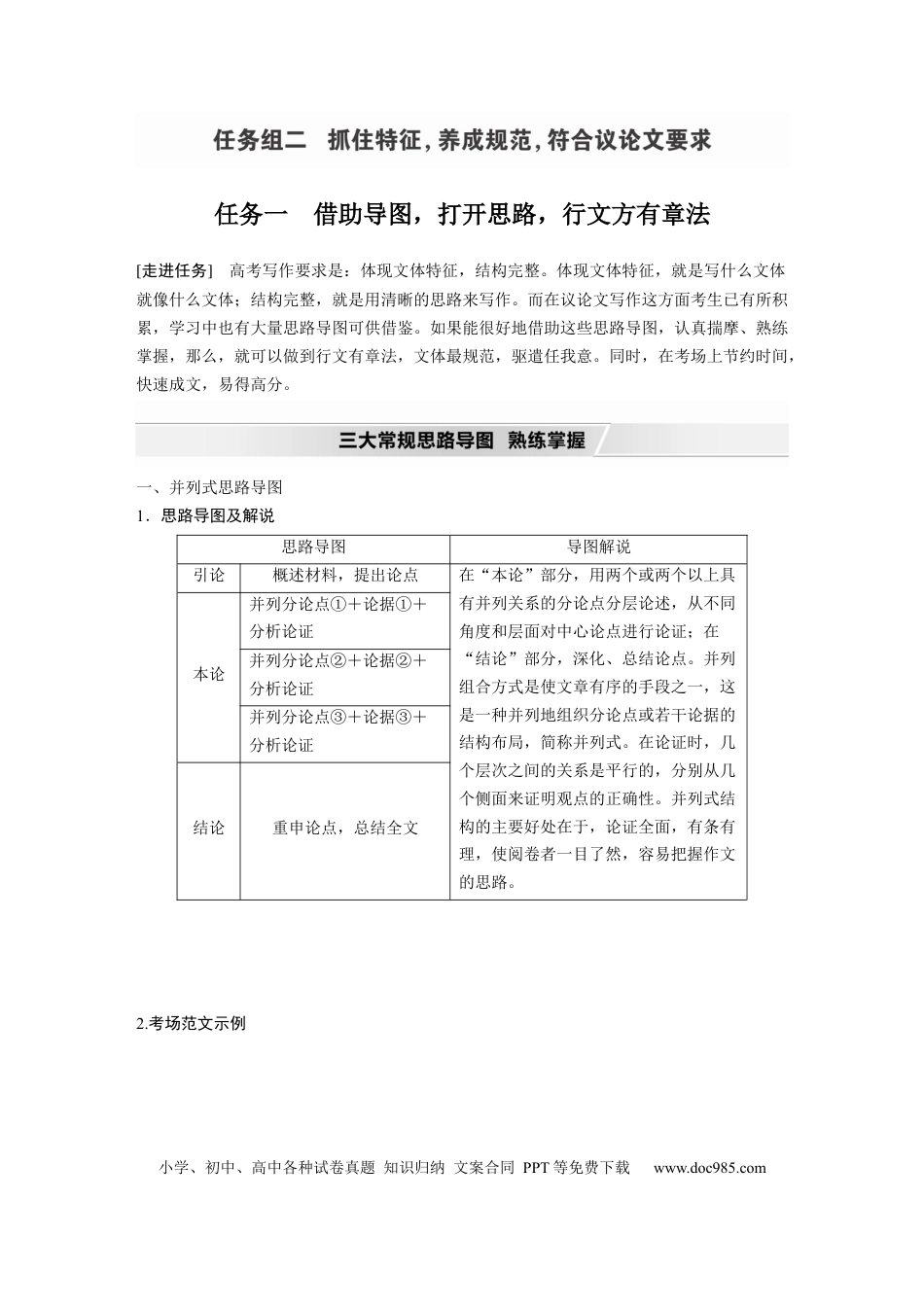 高考语文 第11部分 写作 任务组二 任务一 借助导图，打开思路，行文方有章法.docx