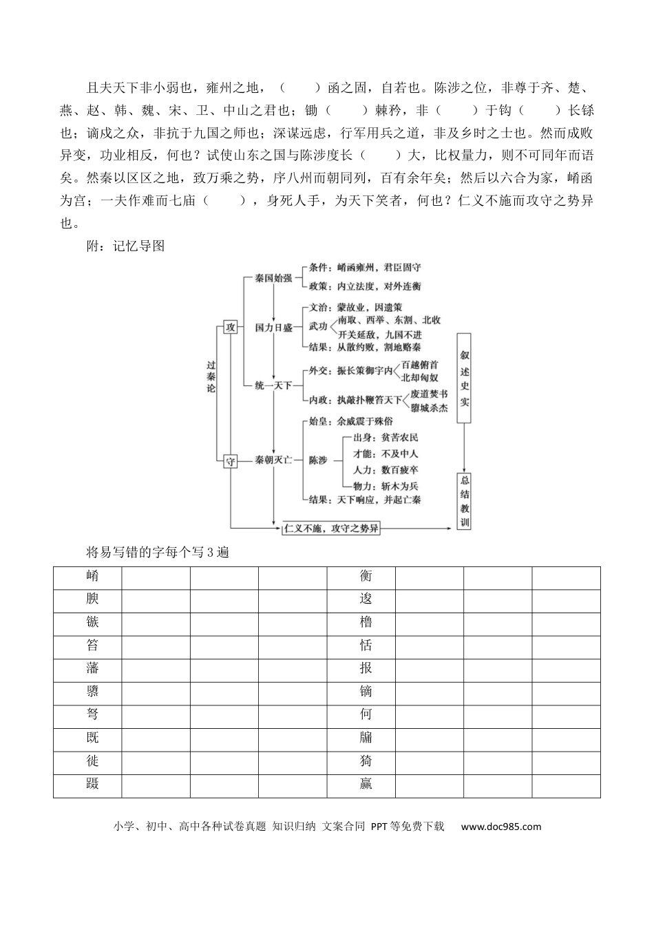 高考语文 第13篇《过秦论》（上）（解析版）(1).docx