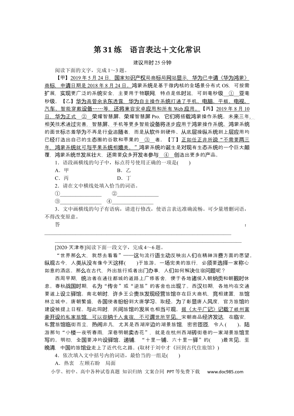 高考语文 第31练 (2).docx