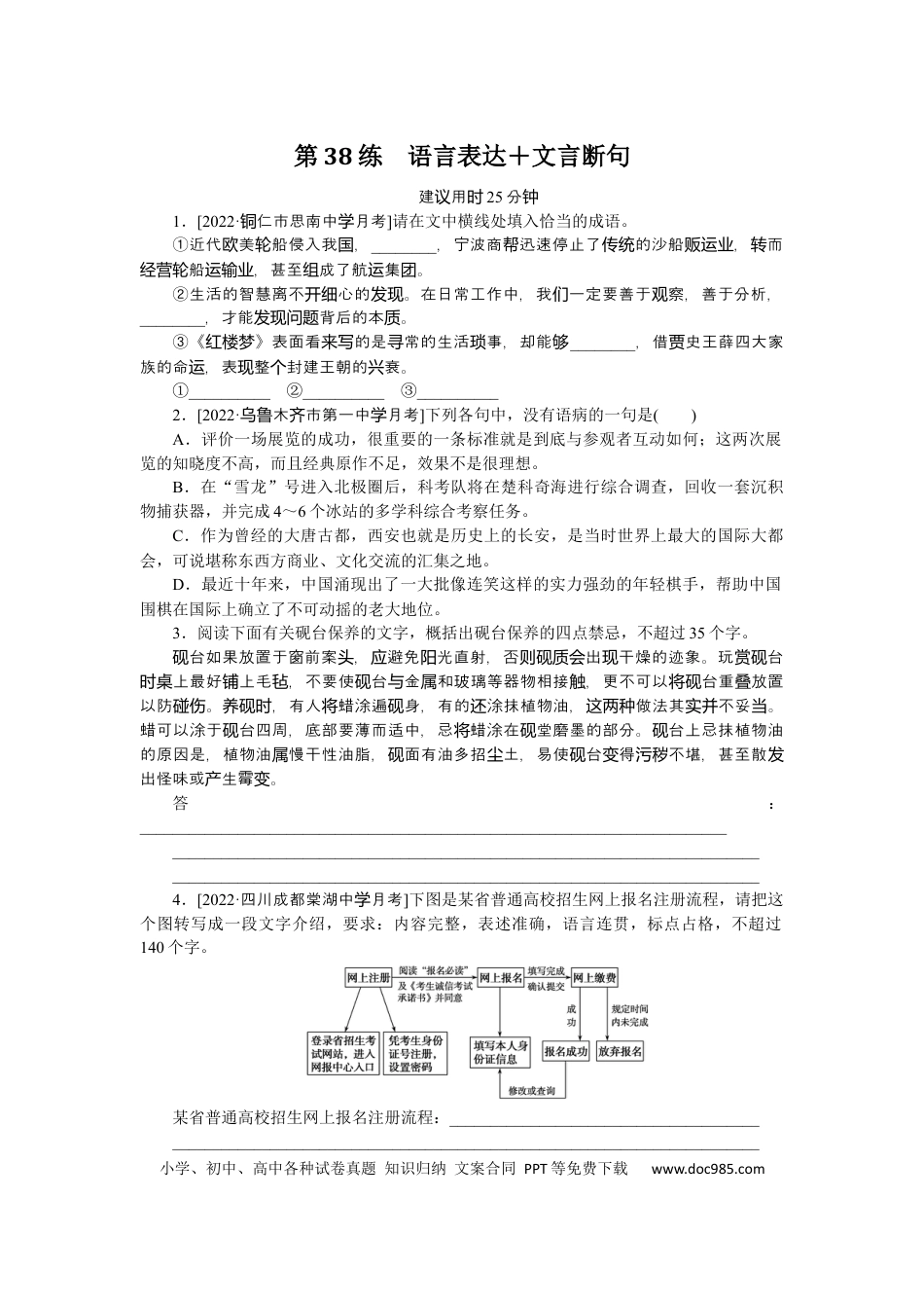 高考语文 第38练(1) (1).docx