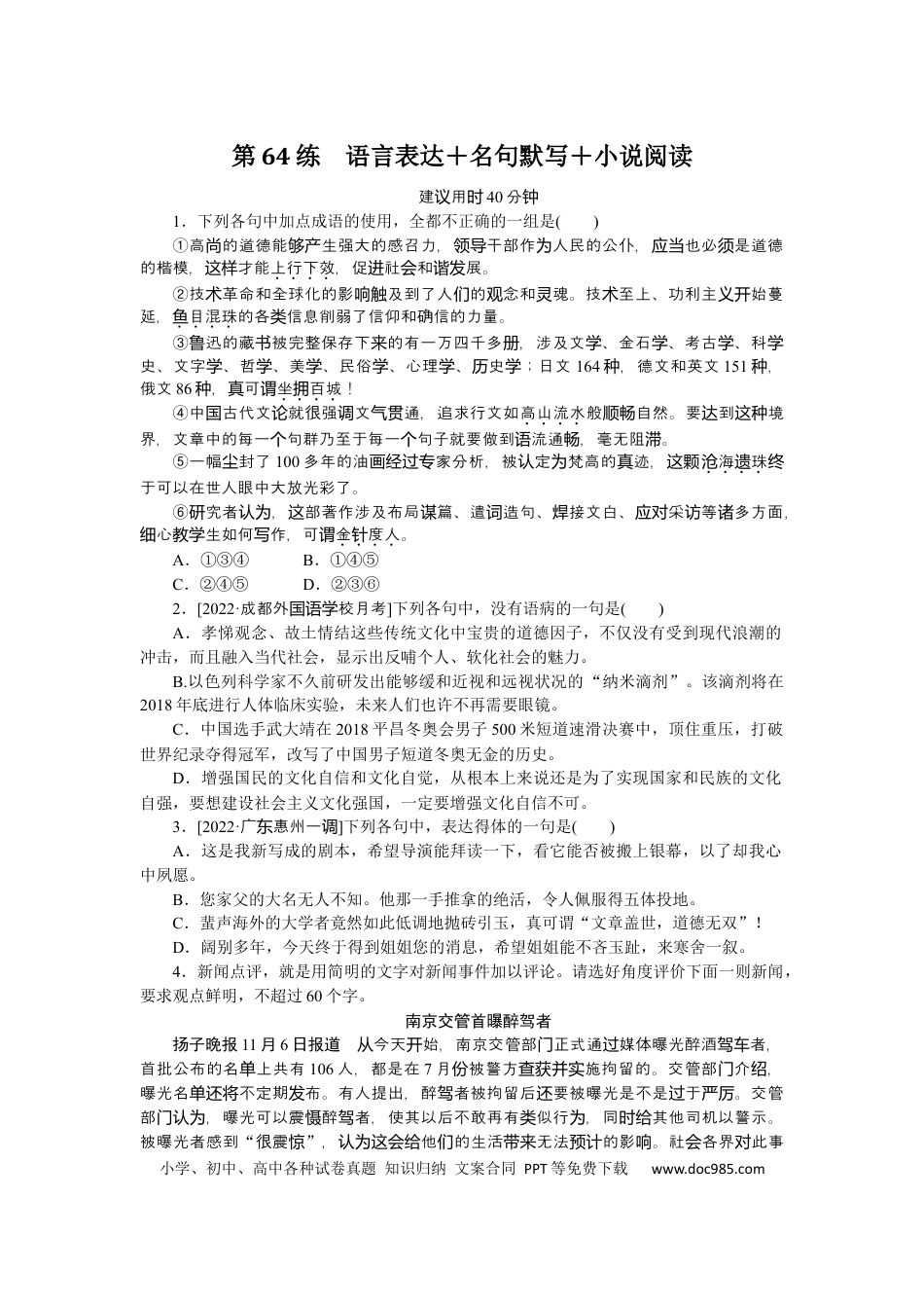 高考语文 第64练 (2).docx