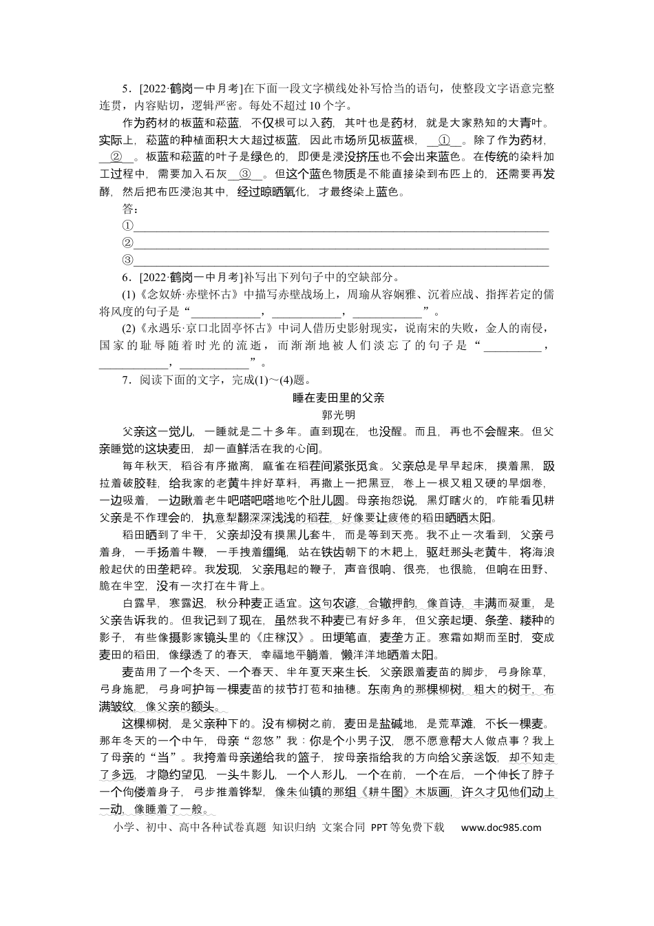 高考语文 第67练(1).docx