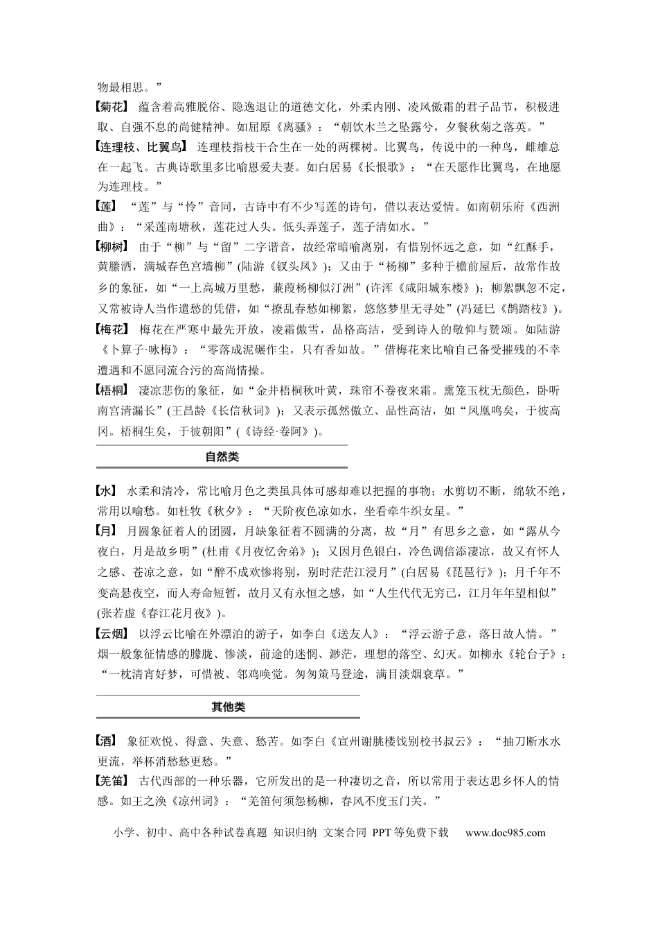高考语文 高考必背 识记6　古诗词常见意象解读.docx