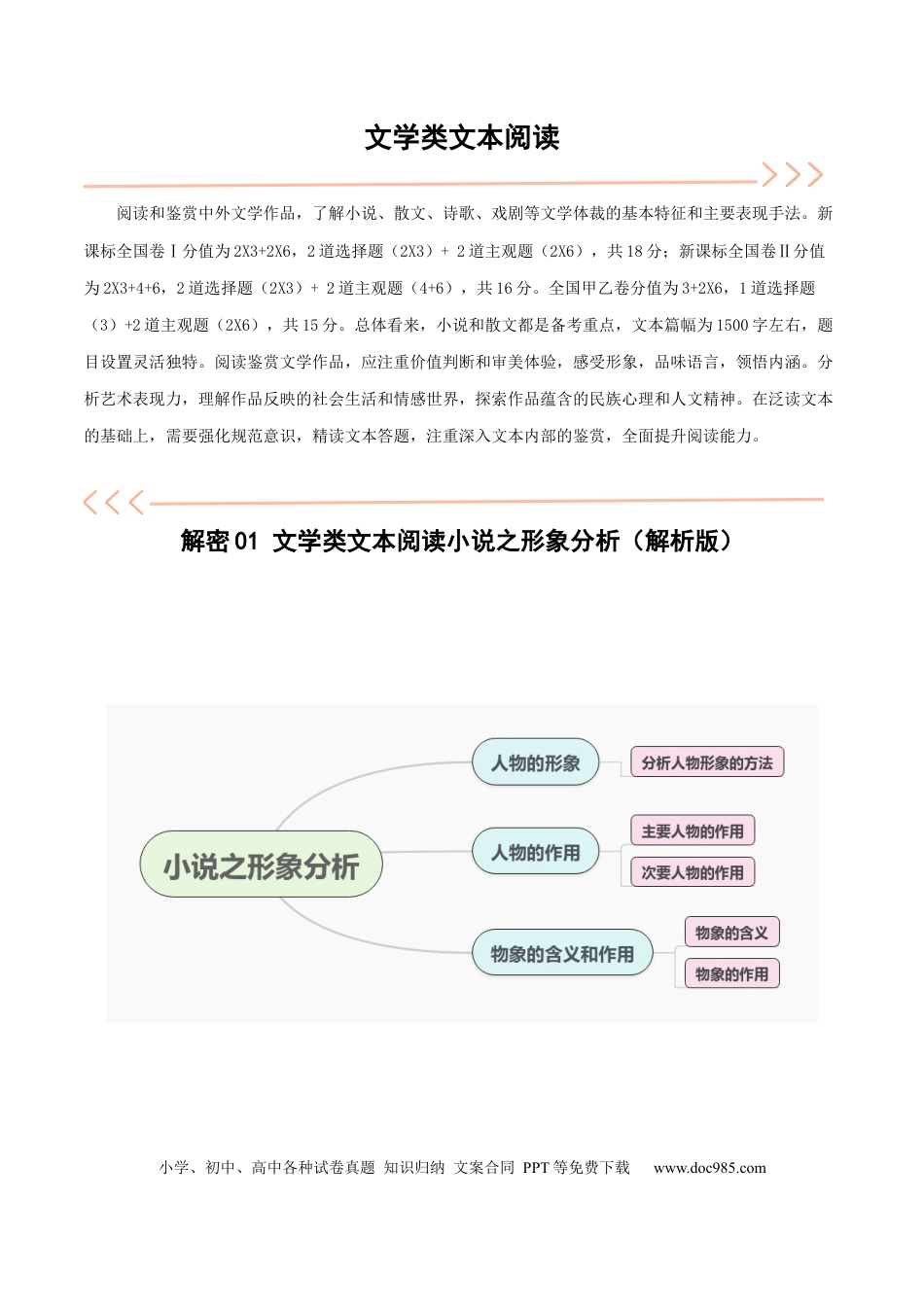 高考语文 解密04 文学类文本阅读小说之形象分析（讲义）（解析版）(1).docx