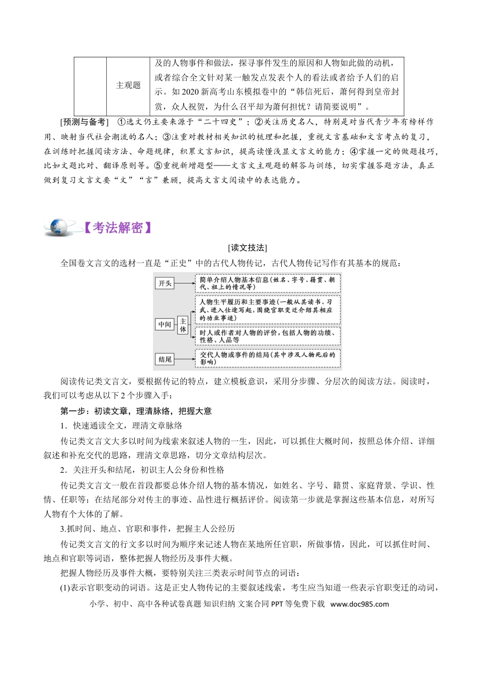 高考语文 解密14文言文阅读与翻译 (讲义)-【高频考点解密】2021年高考语文二轮复习讲义+分层训练(1).doc