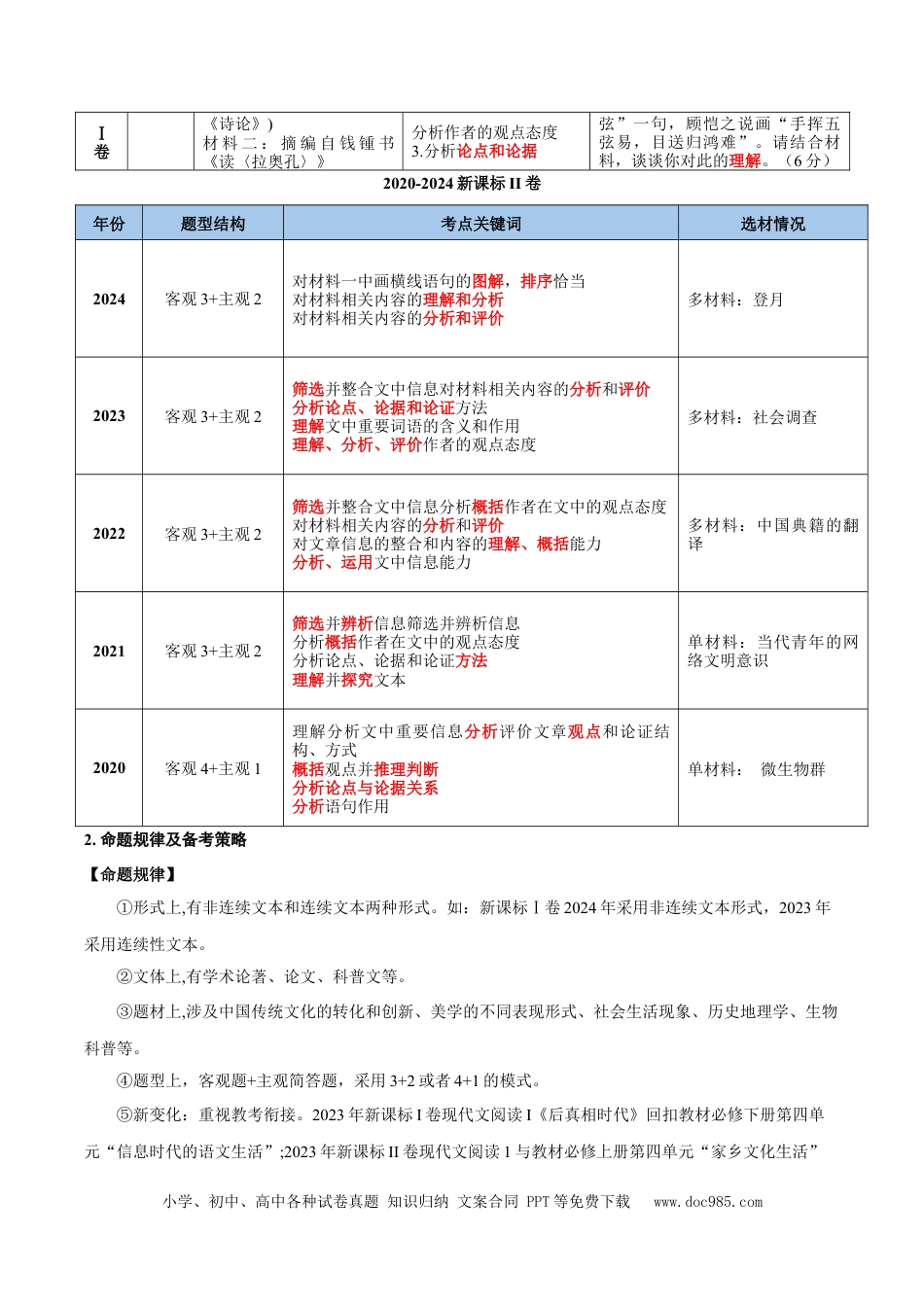 高考语文 考点01 整体感知（信息类文本阅读）-备战2025年高考语文一轮复习考点帮（新高考通用）（原卷版）(1).docx