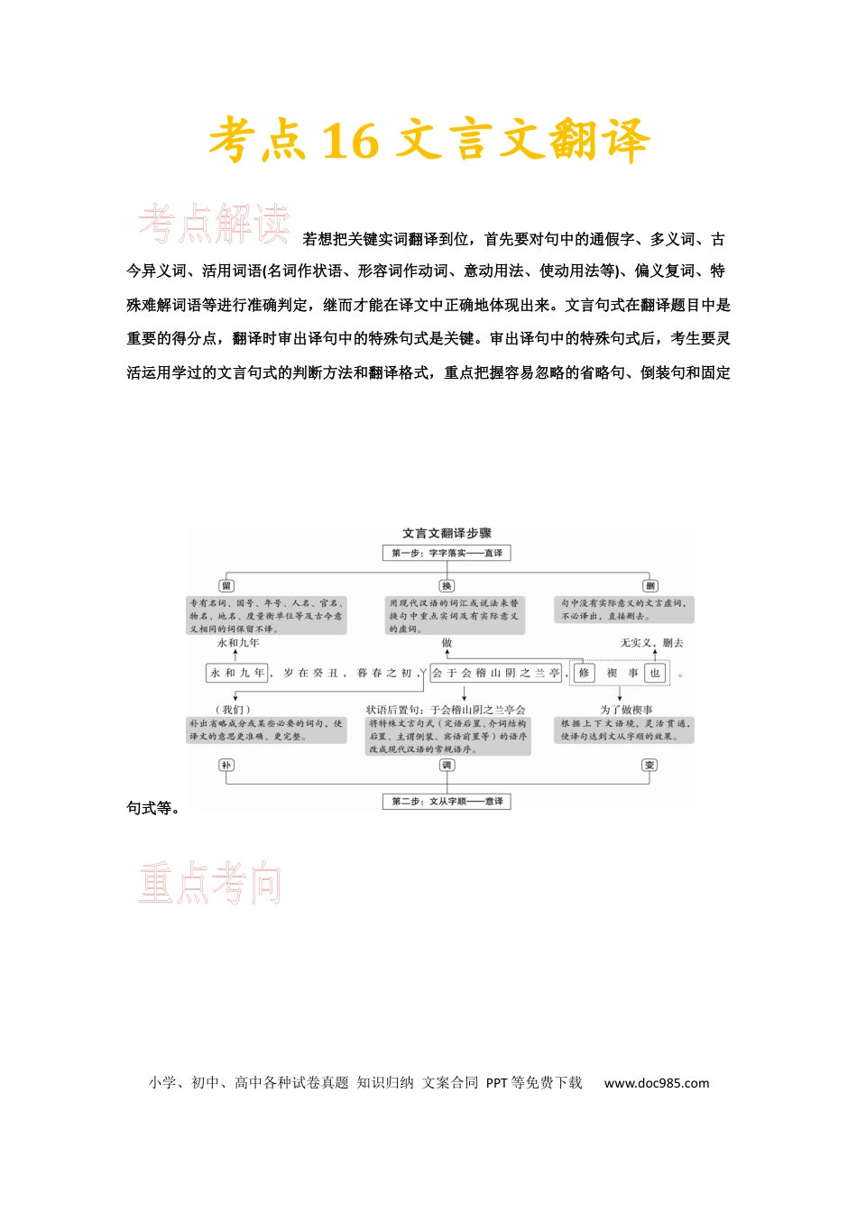高考语文 考点16 文言文句子翻译-备战2023年高考语文一轮复习考点帮（新高考专用） (2).docx