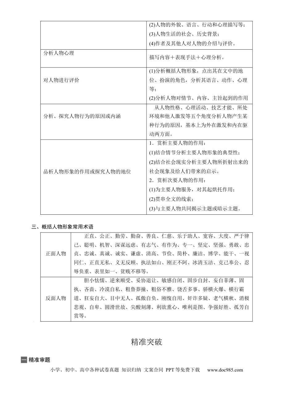 高考语文 考点31 把握小说的形象-备战2023年高考语文一轮复习考点帮（新高考专用）(1).docx
