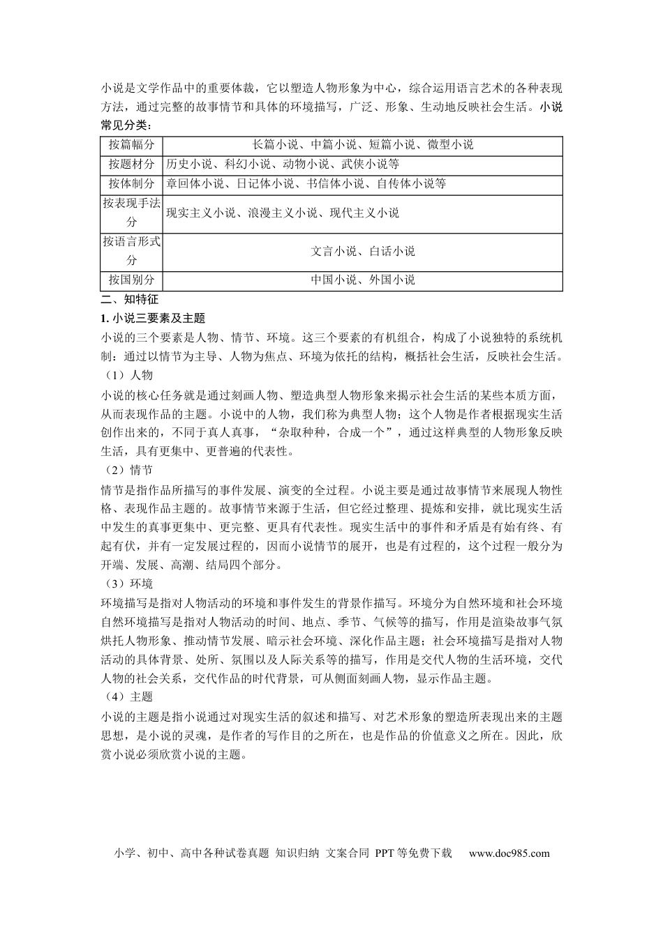 高考语文 考点32 小说阅读整体备考 .docx