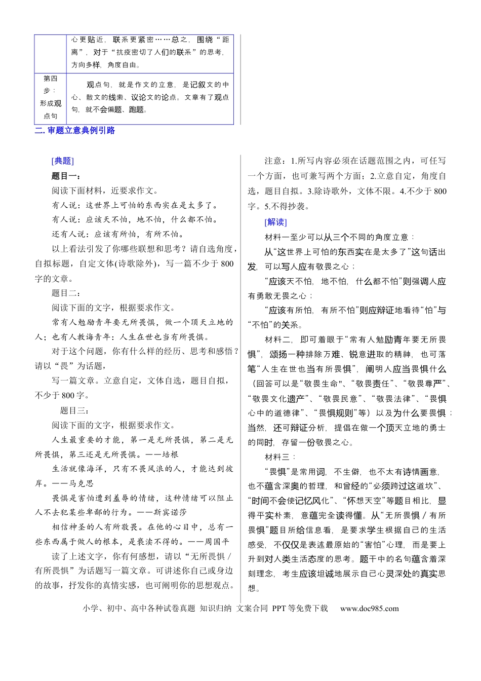 高考语文 考点44 考场作文审题立意.docx
