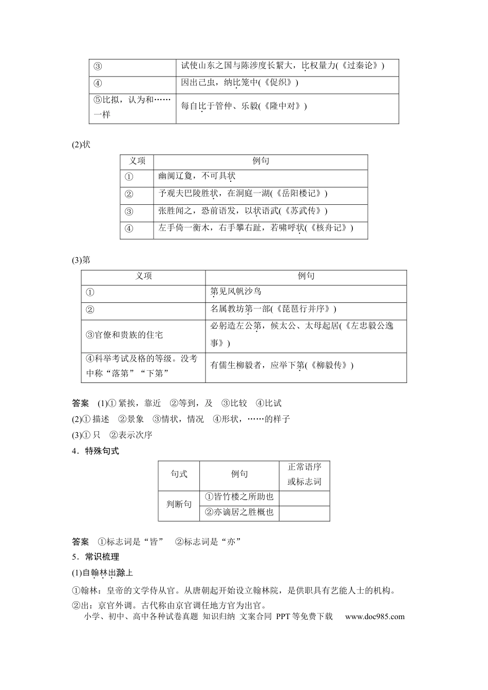 高考语文 选修(二)　单篇梳理6　黄冈竹楼记.docx