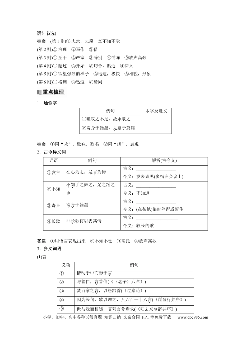 高考语文 选修(二)　单篇梳理8　古代文论选段.docx