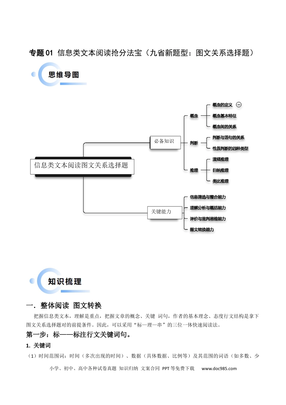 高考语文 专题01 信息类文本阅读（九省新题型抢分：图文关系选择题）（解析版） (1).docx