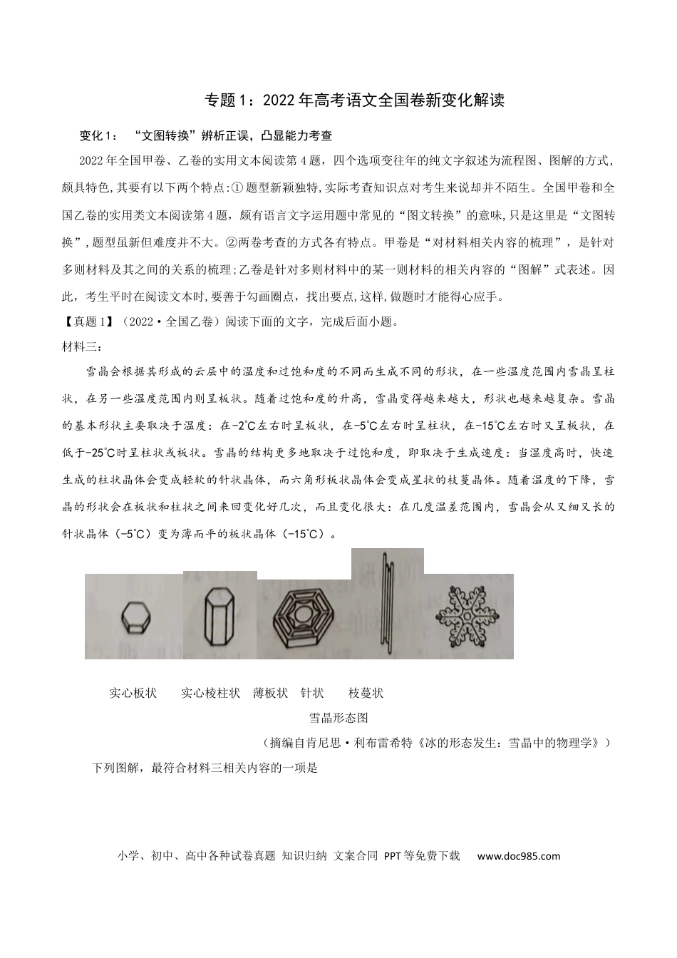 高考语文 专题1：2022年高考语文全国卷新变化解读-2023年高考语文语言文字运用题重点突破 (1).docx