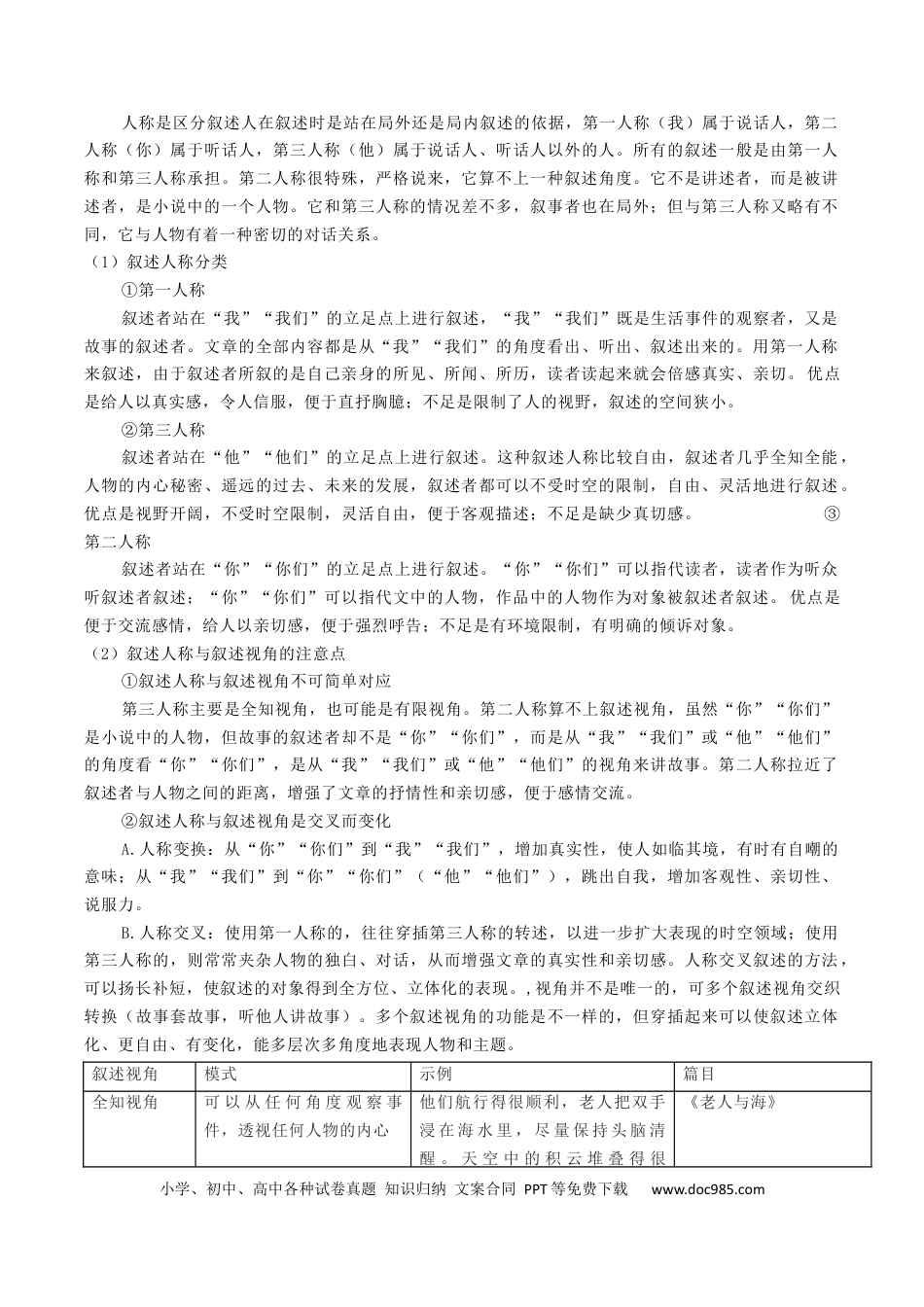 高考语文 专题02 文学类文本阅读抢分法宝（小说的叙事艺术）（解析版） (1).docx