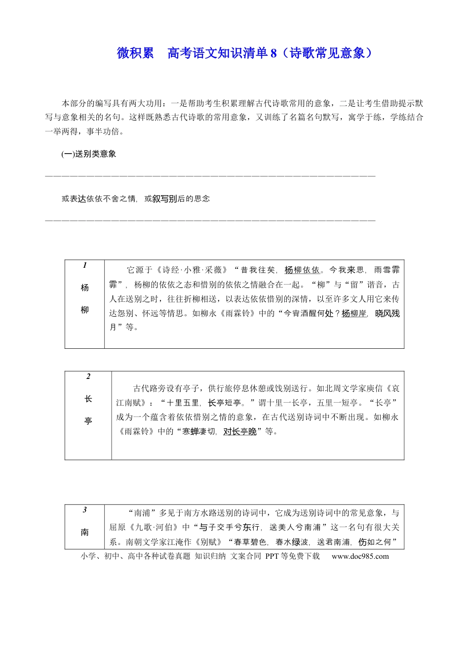 高考语文 专题08  诗歌鉴赏常见意象-2021年高考语文必备知识微积累 (1).docx