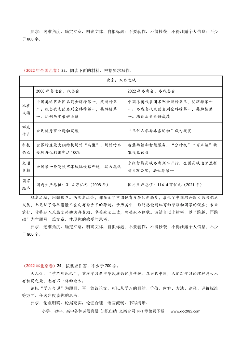 高考语文 专题13 大作文-学易金卷：五年（2019-2023）高考语文真题分项汇编（全国通用） （原卷版）(1).docx