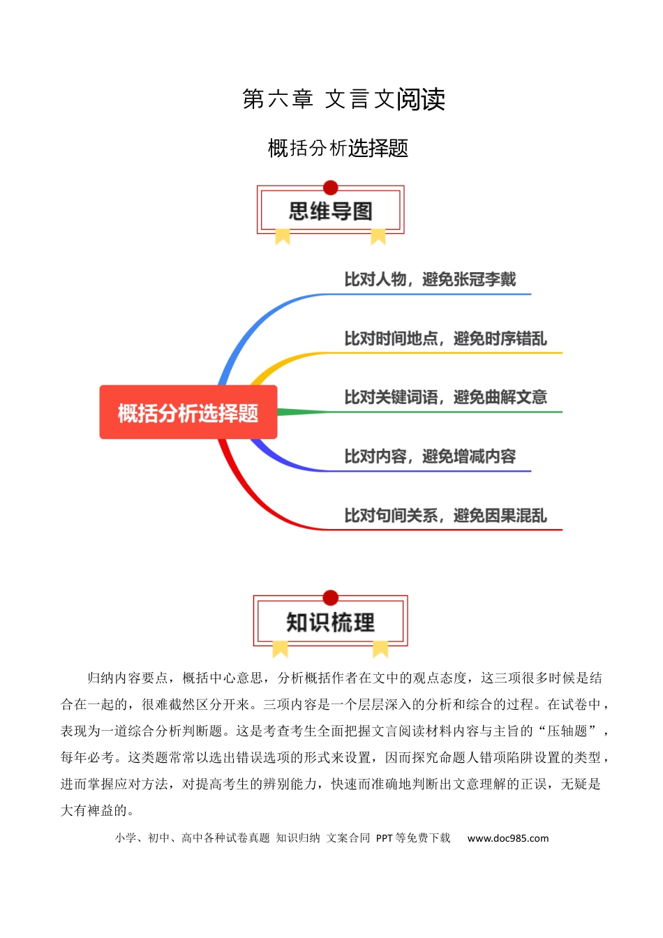 高考语文 专题13：概括分析选择题（原卷版）-【上好课】2025年高考语文一轮复习知识清单 (1).docx